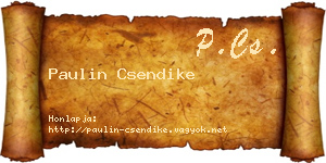 Paulin Csendike névjegykártya